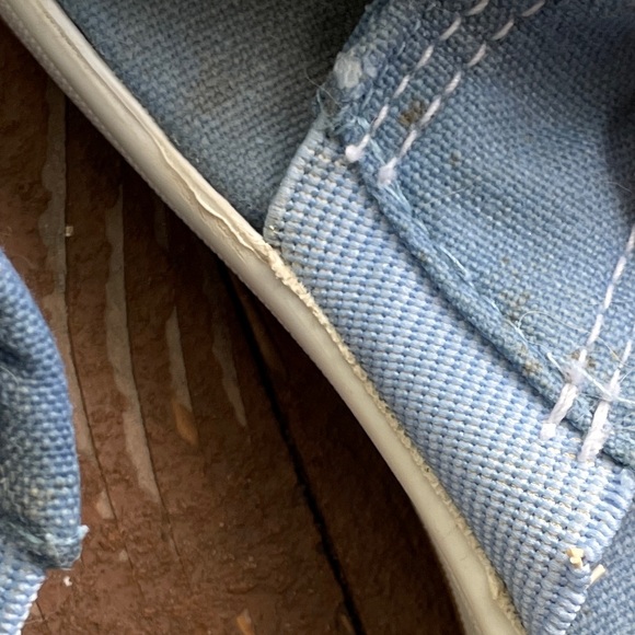 Women’s  FunSteps light blue cotton fabric criss cross-strap slip-on sandals - Picture 4 of 5